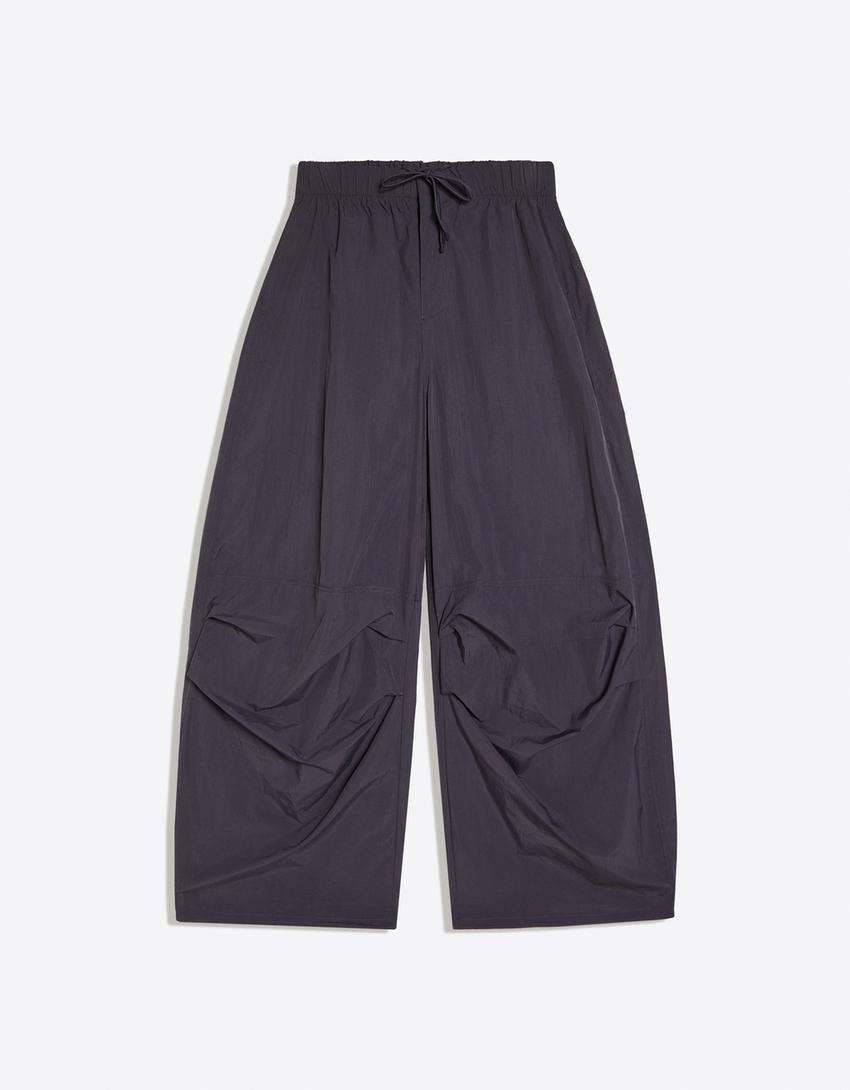 Technical parachute trousers-Violet