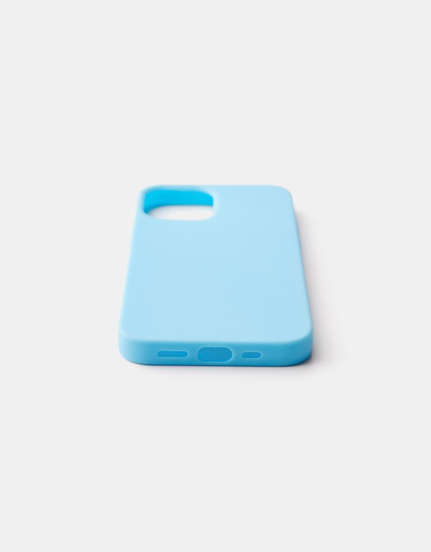 Coque mobile iPhone unie-Bleu-3