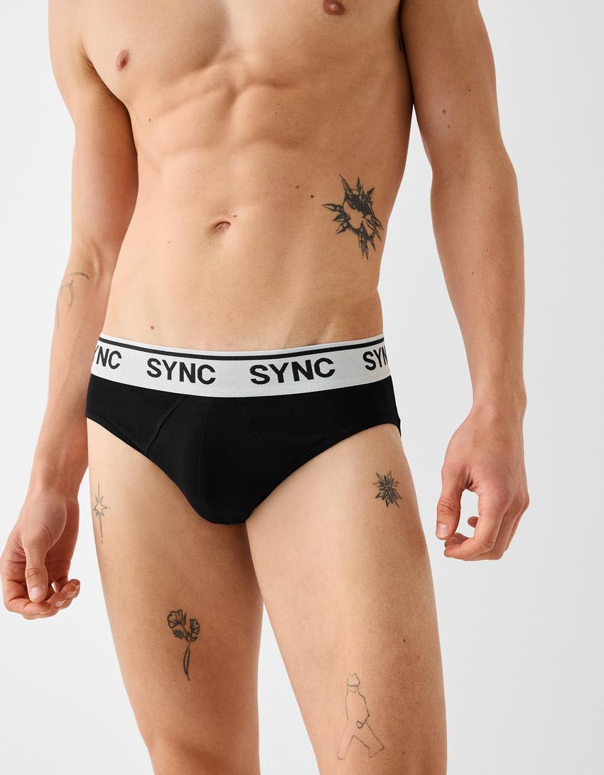 طقم من 3 ازواج بوكسرات بشريط خصر مطبوع-أسود-3