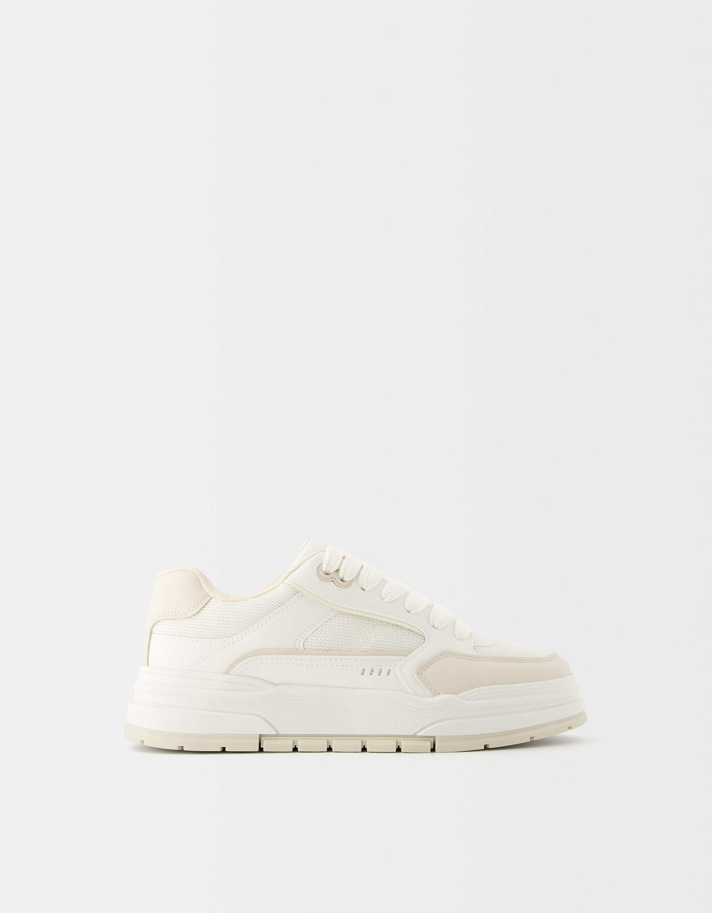 Bershka Herren-Sneaker Mit Mehreren Elementen Herren 43 Weiss