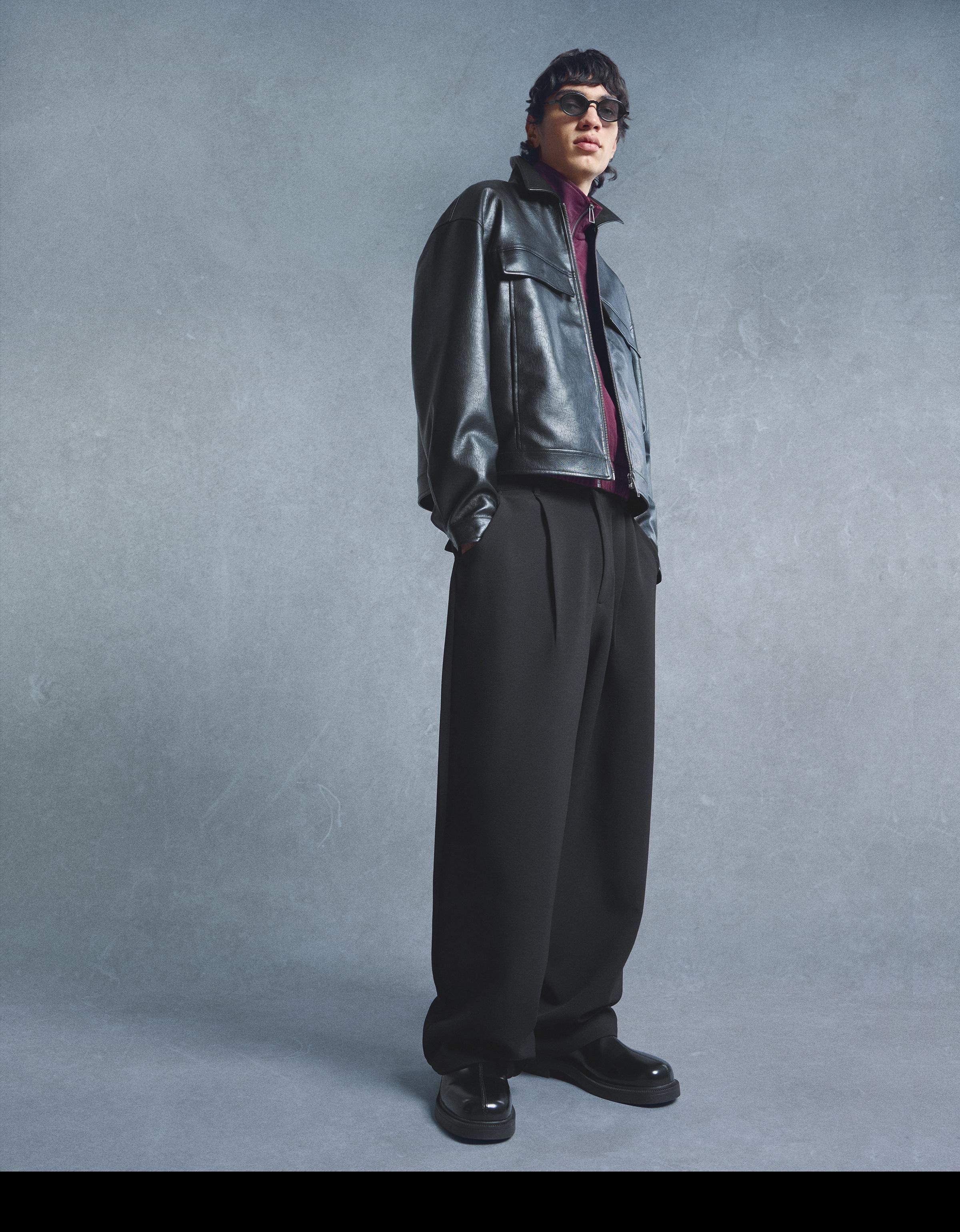 Super baggy tailored trousers — Black