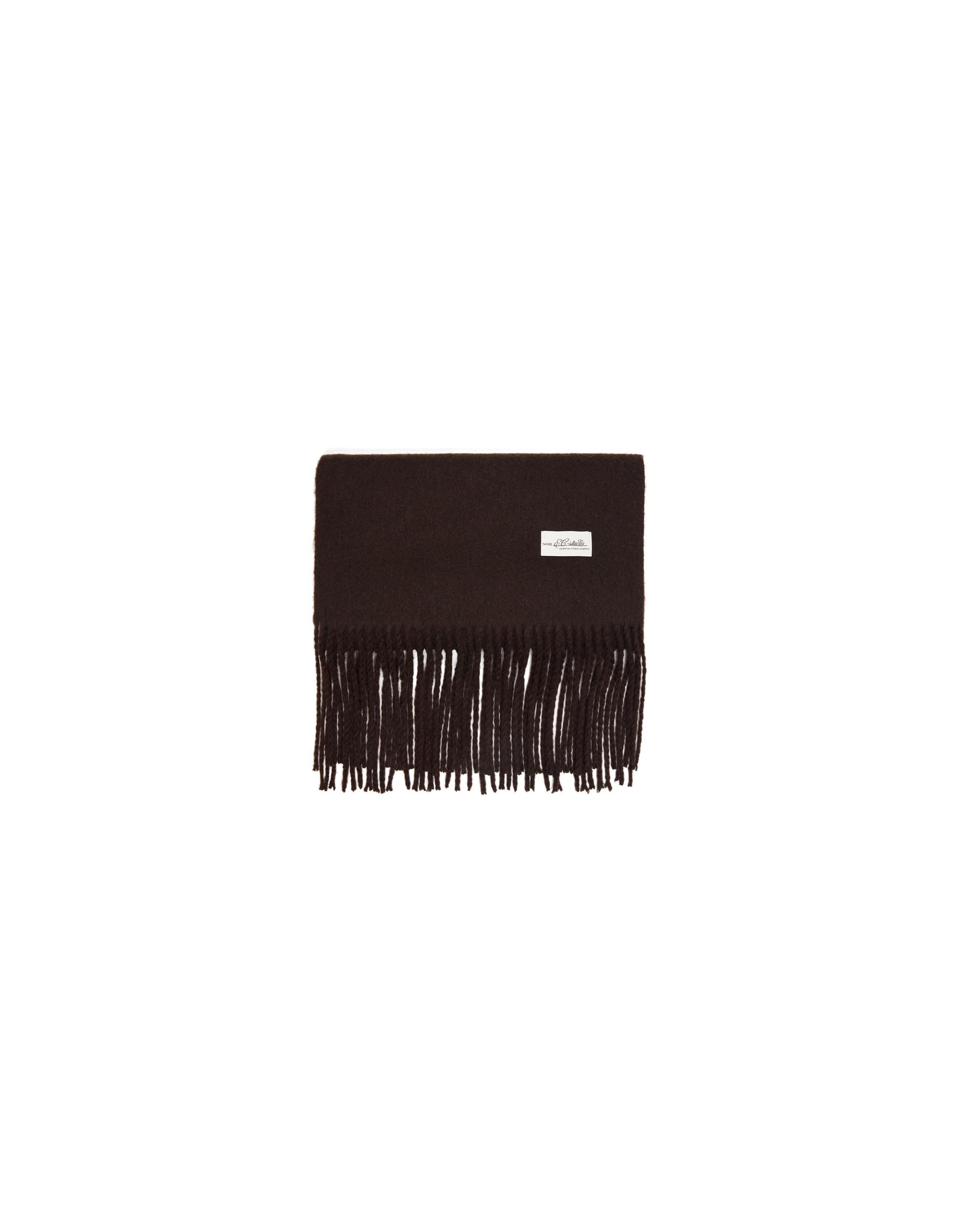 Fine fringed scarf — Brown