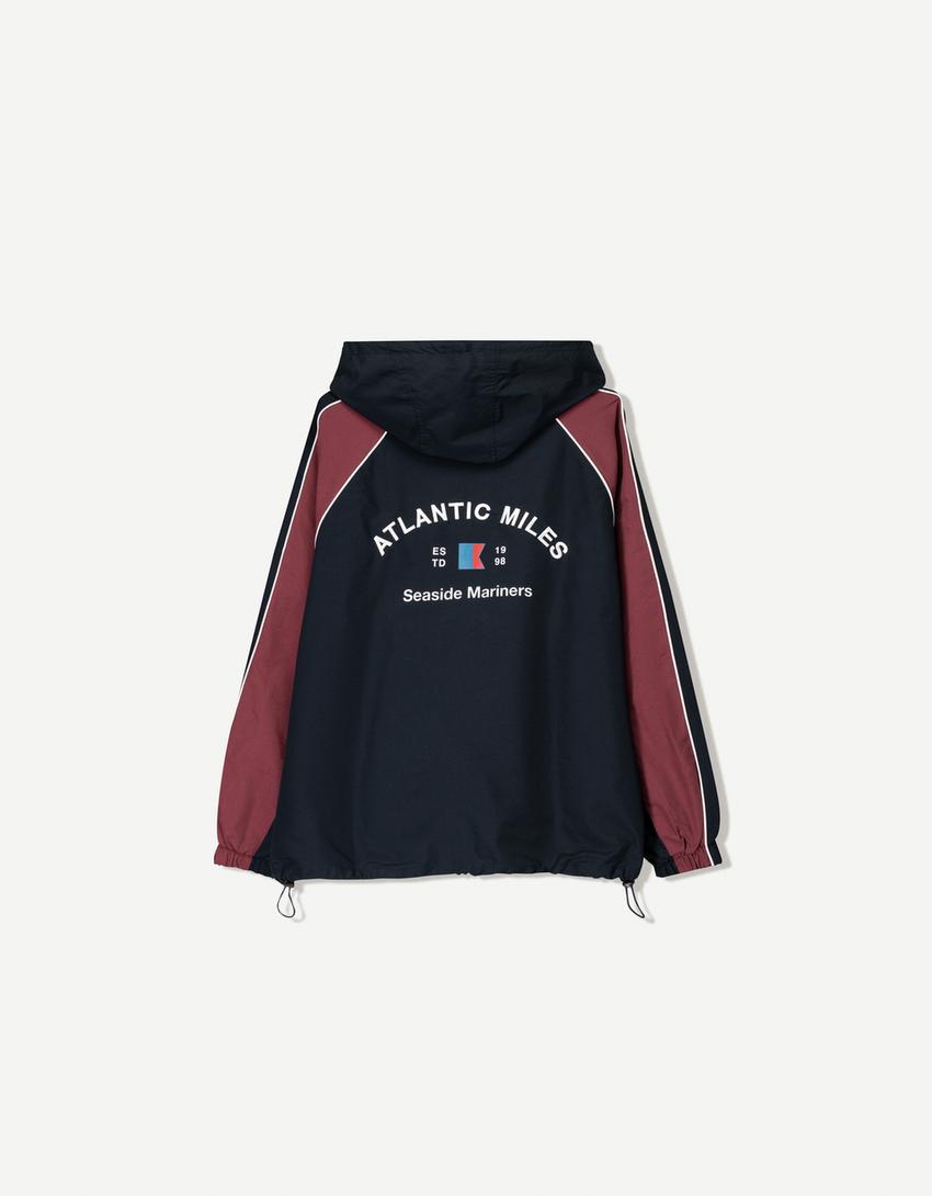 Steppjacke aus Funktionsstoff mit Kapuze-Marinenblau-4