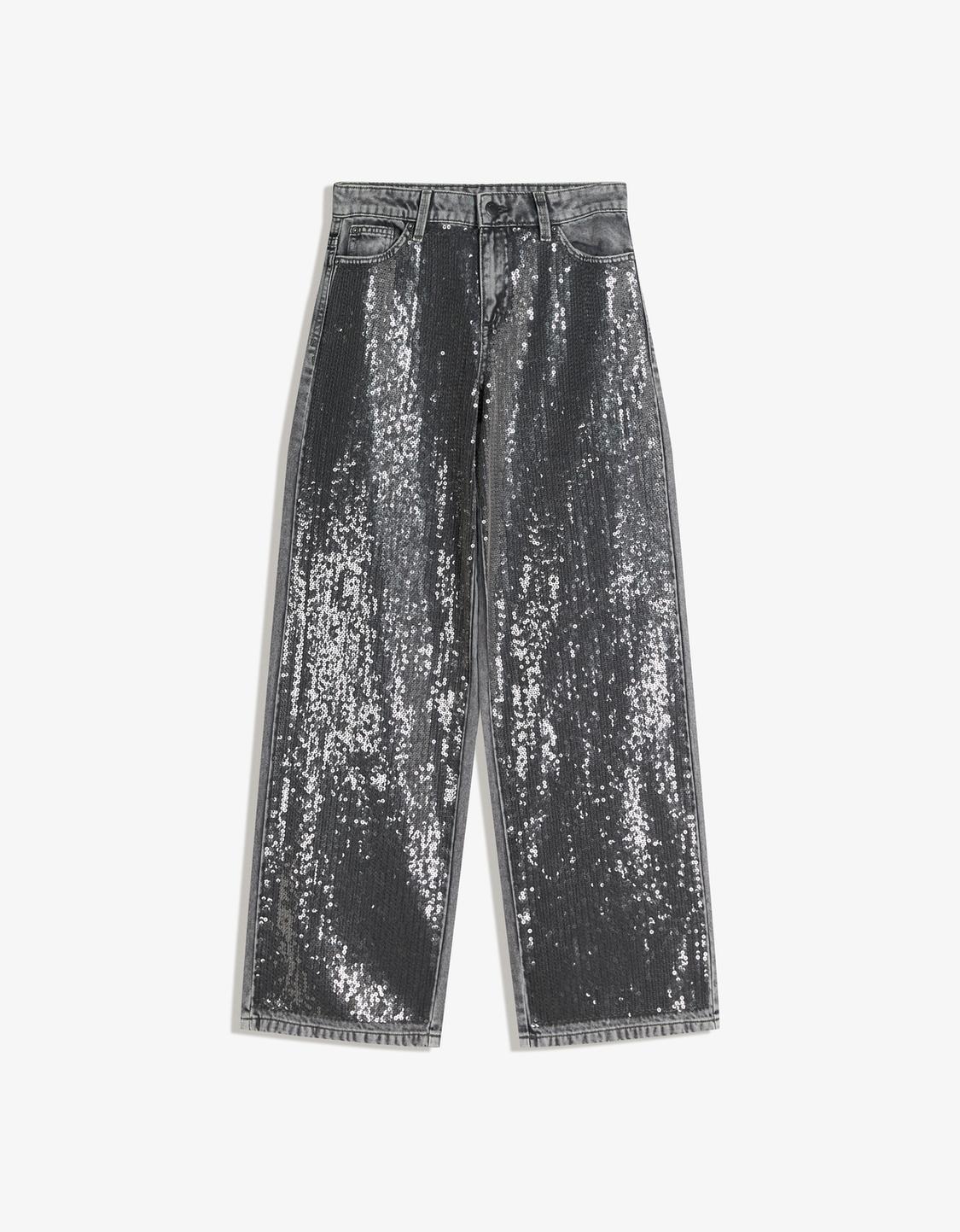 Pullu barrel fit pantolon