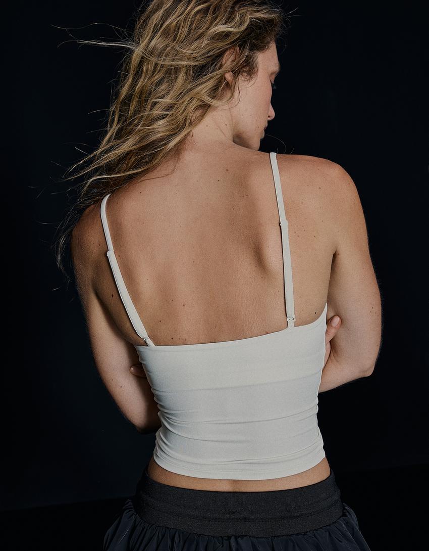 Breathable & Quick Dry technical fabric vest top-Oatmeal