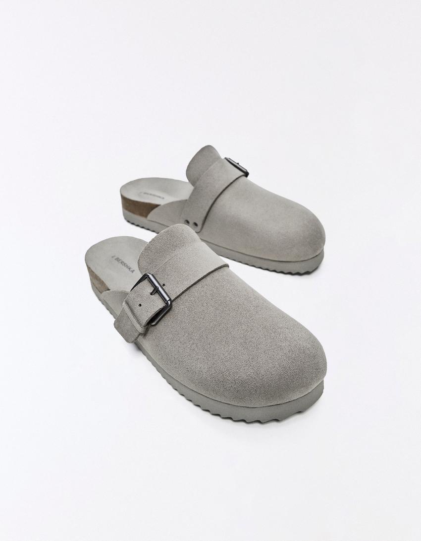 CASUAL BUCKLE CLOGS-Grey