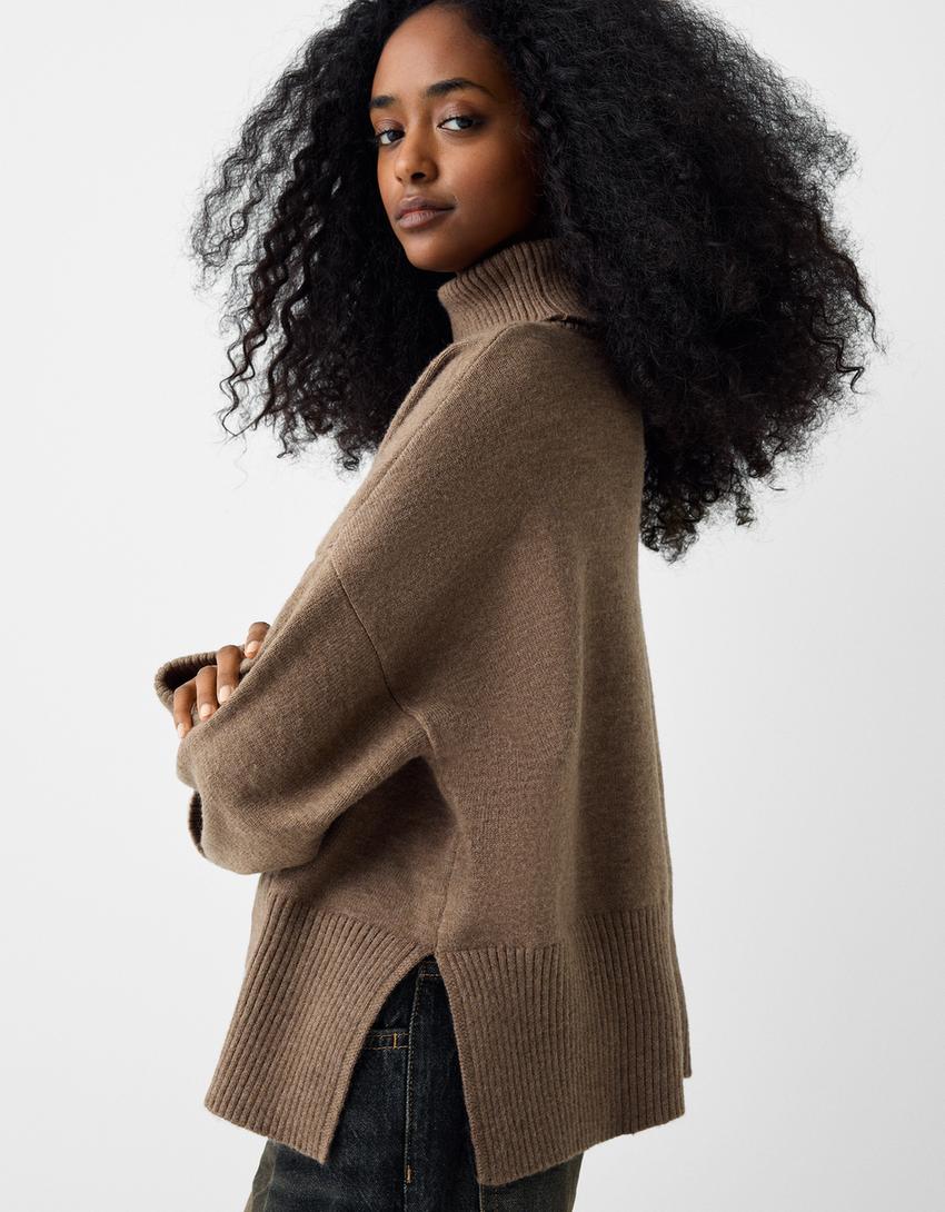 Pull en à col montant-Camel-2