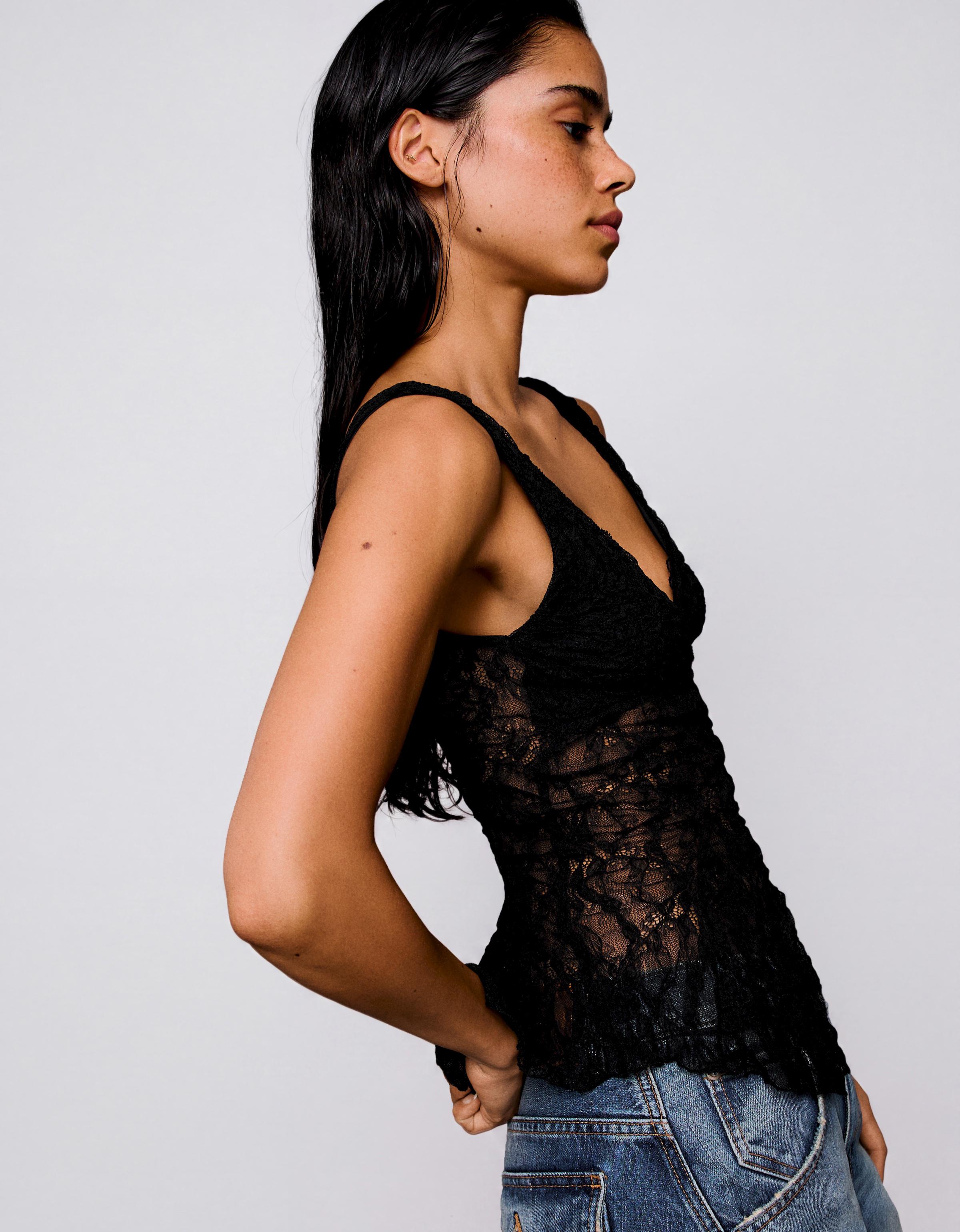 Lace camisole — Black
