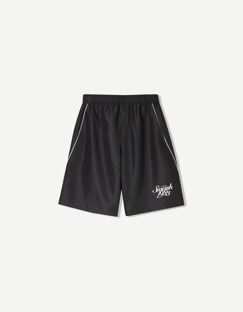 Jogger-bermudashorts aus Funktionsstoff-Schwarz-3