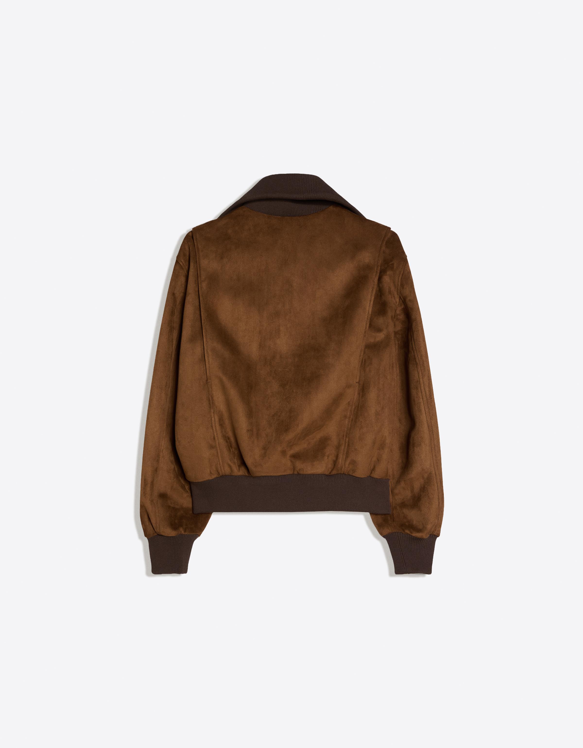 Retro faux suede jacket — Brown