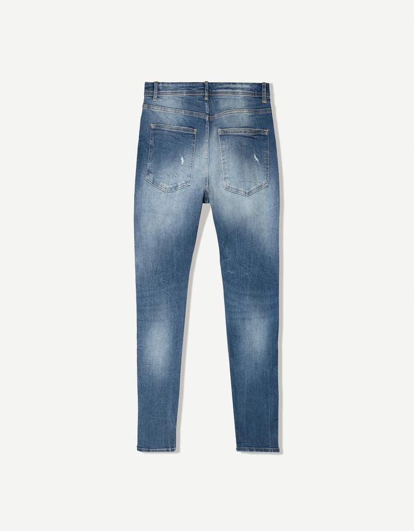 Super Skinny Jeans mit Rissen-Blau-1