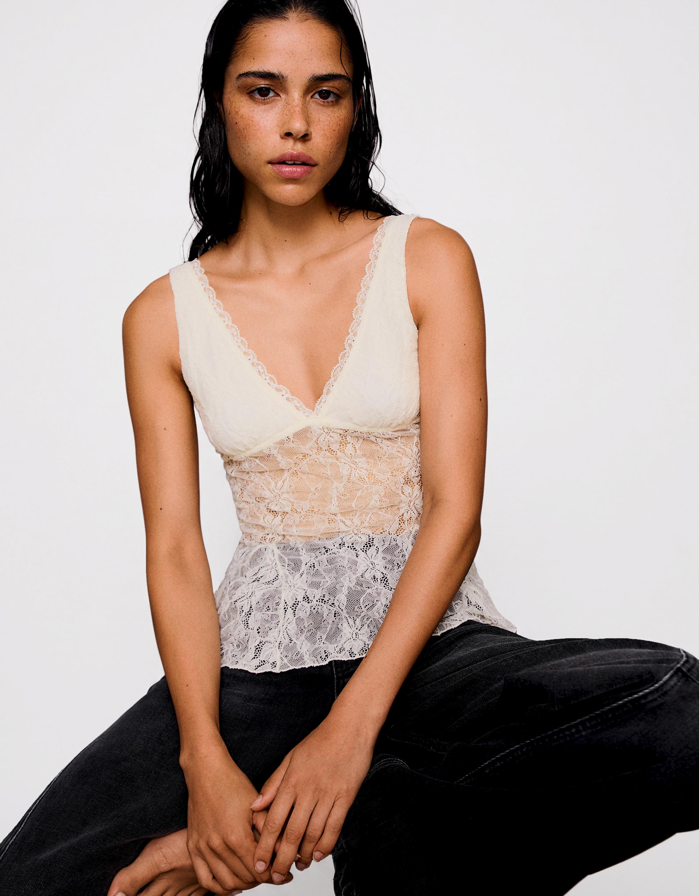 Lace camisole — Cream