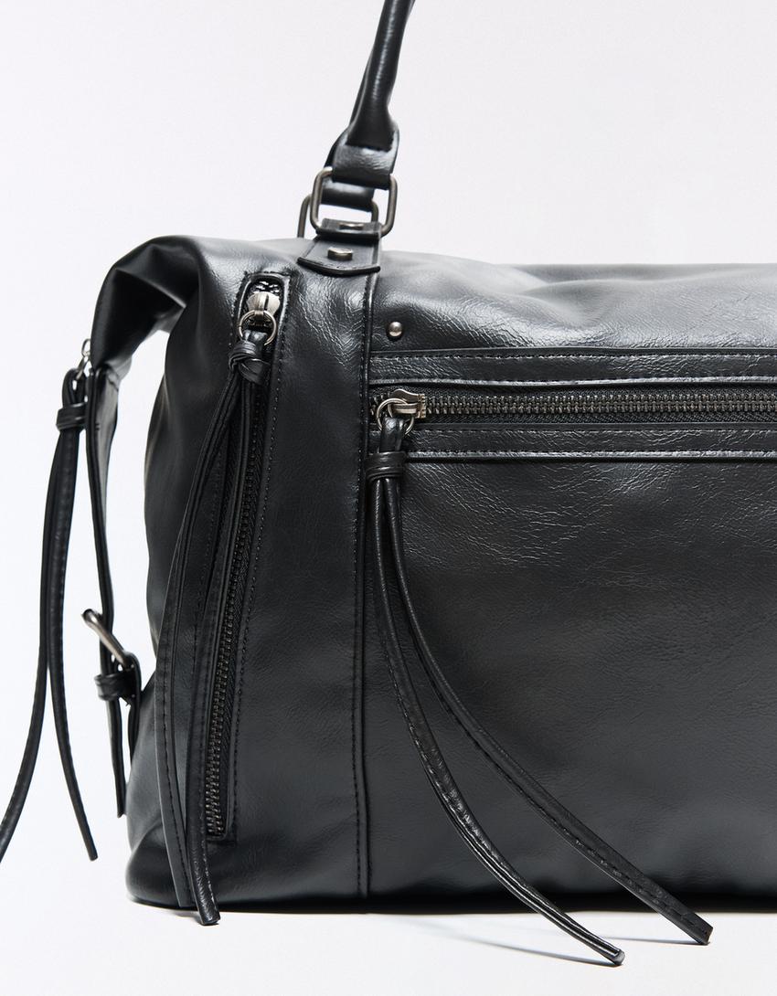 Zip-up bowling bag-Black