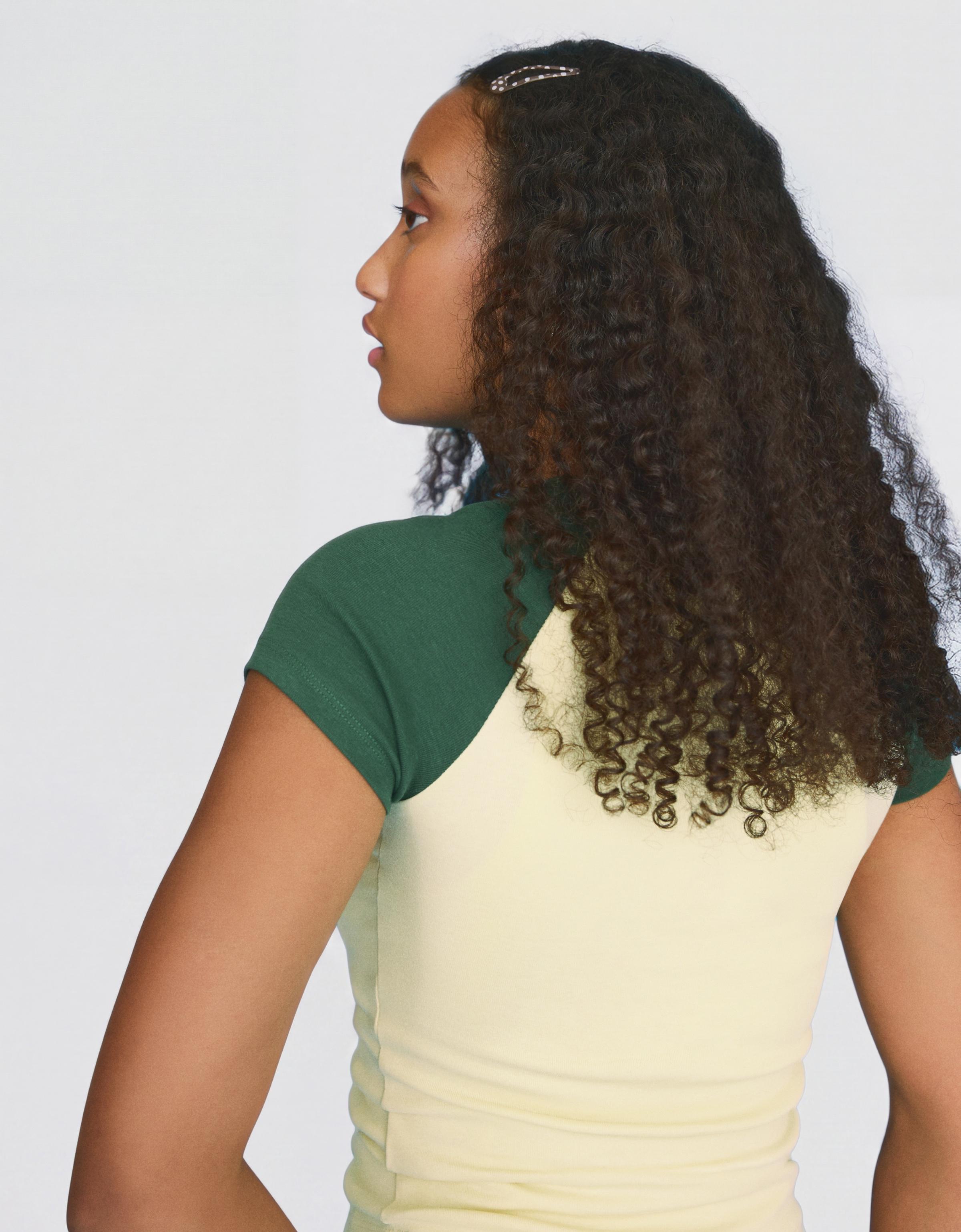 Fitted raglan T-shirt — Yellow