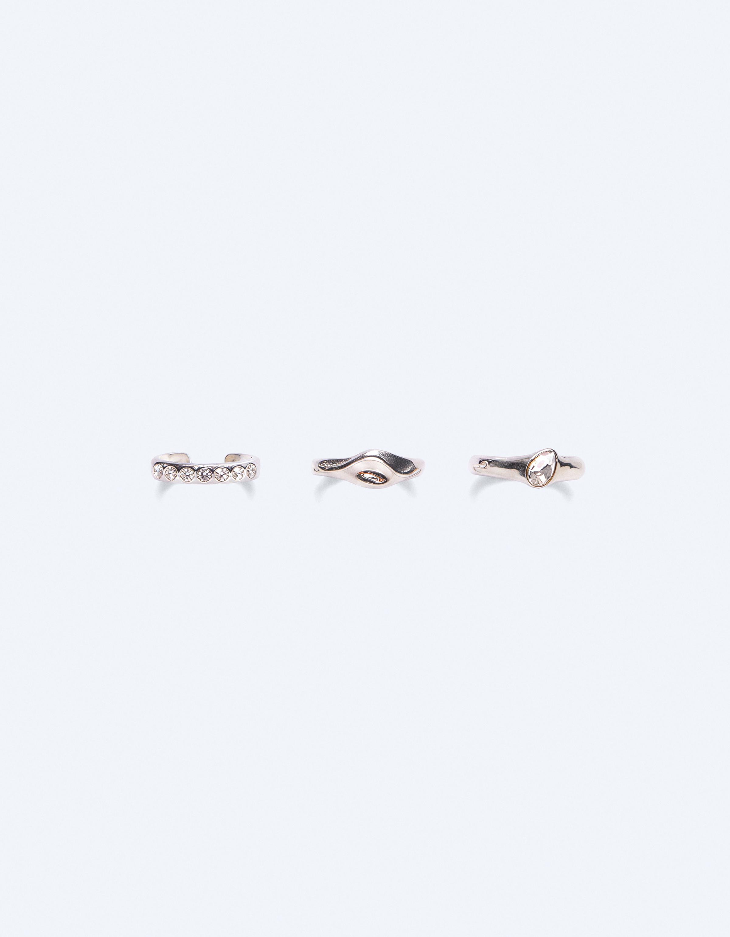 Pack of 3 toe rings — Silver