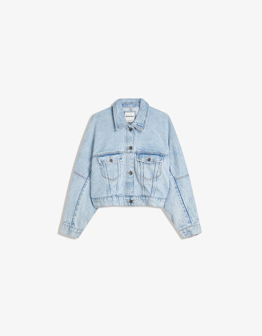 Casaco denim cropped-Azul lavado-3
