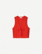 Rustic vest with tie detail