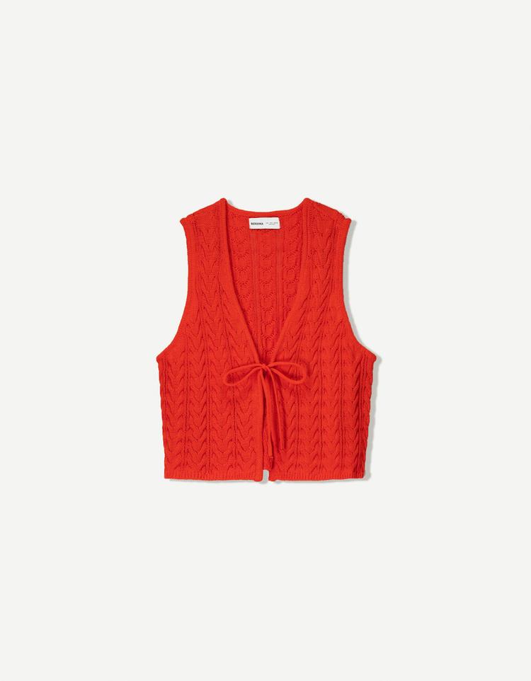 Rustic vest with tie detail