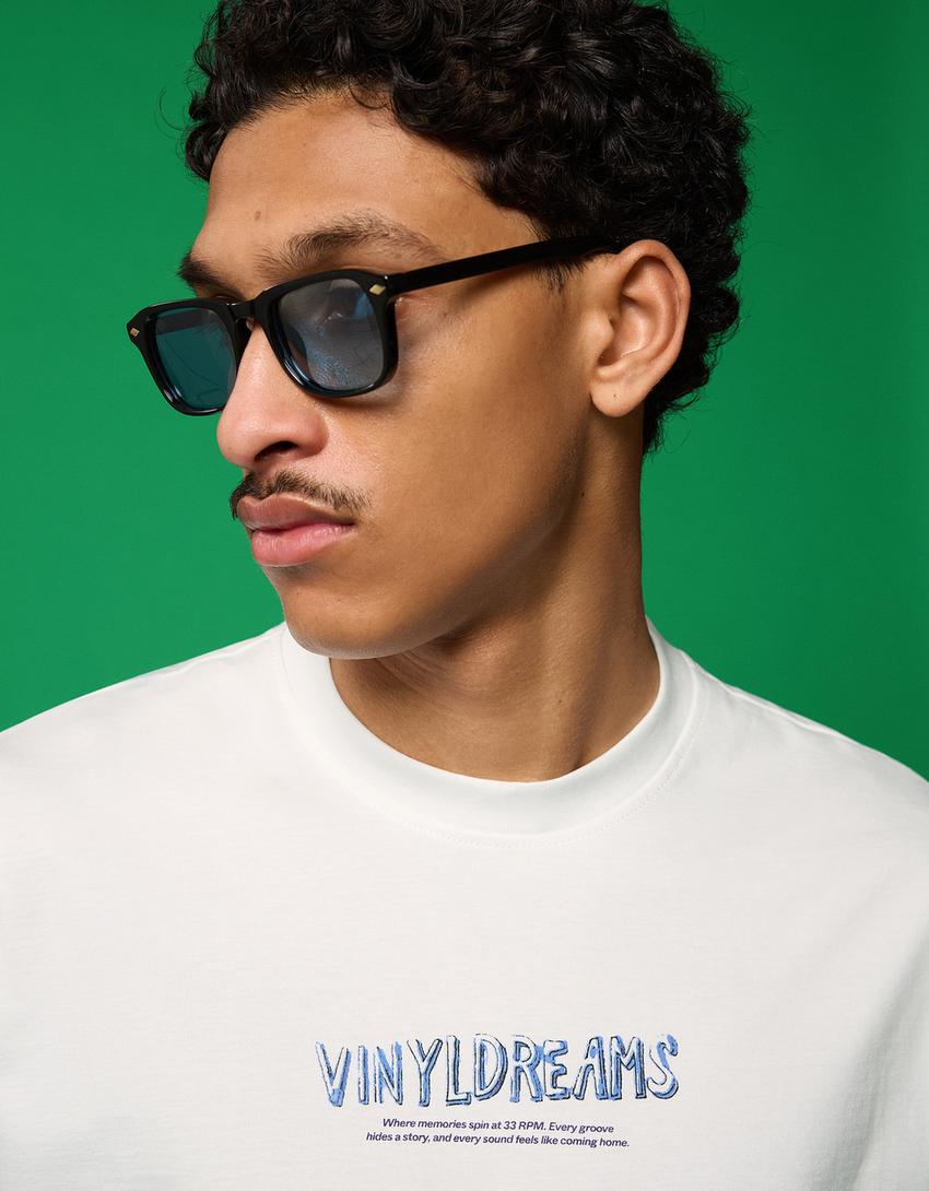 Short sleeve print T-shirt-White