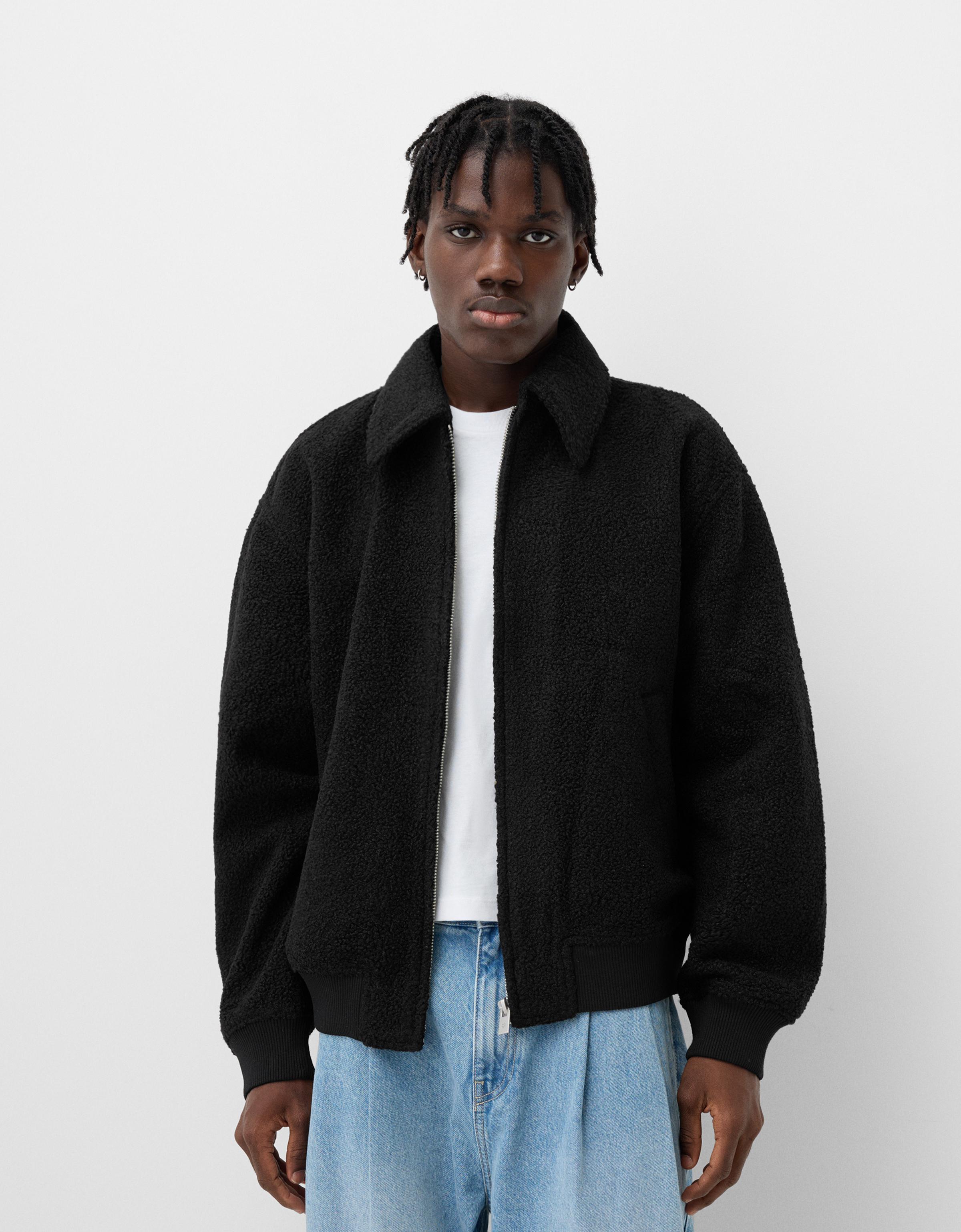 Faux shearling jacket Men Bershka