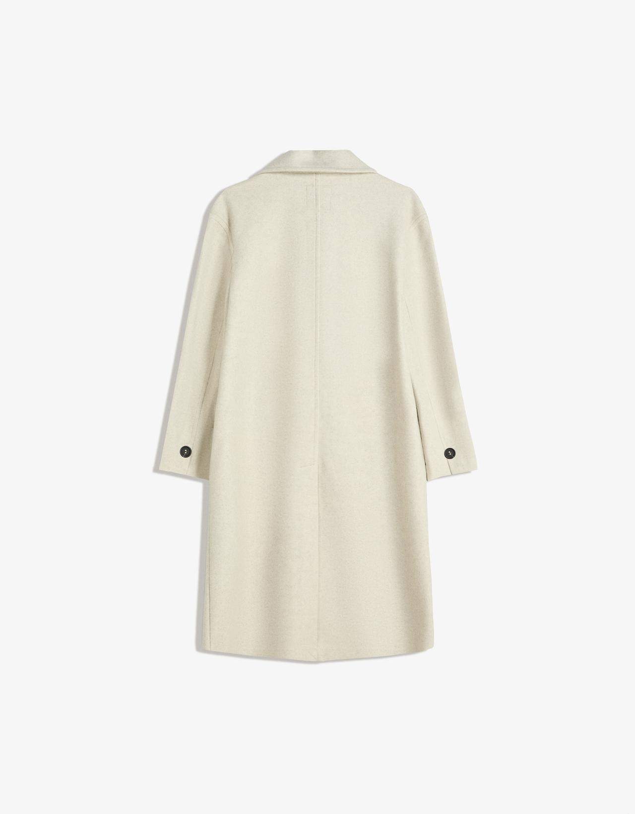 Soft-touch long coat — Sand