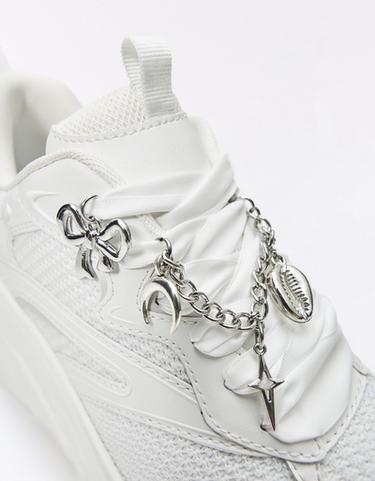XL platform trainers with charms — WHITE 4