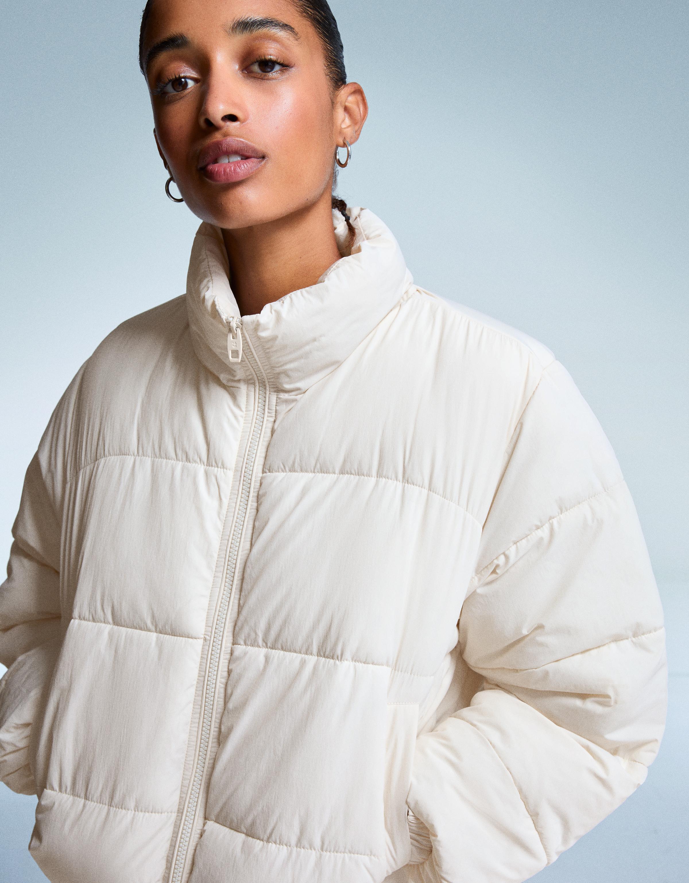 Bershka Puffy Jacke Damen Xxs Weiss
