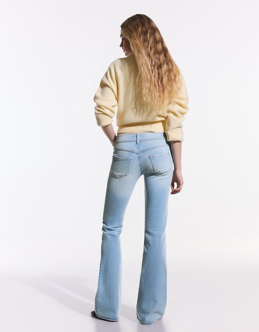 Low-rise boot-cut jeans-Light blue