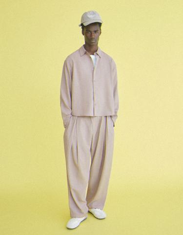 Boxy long sleeve shirt — Sand 3