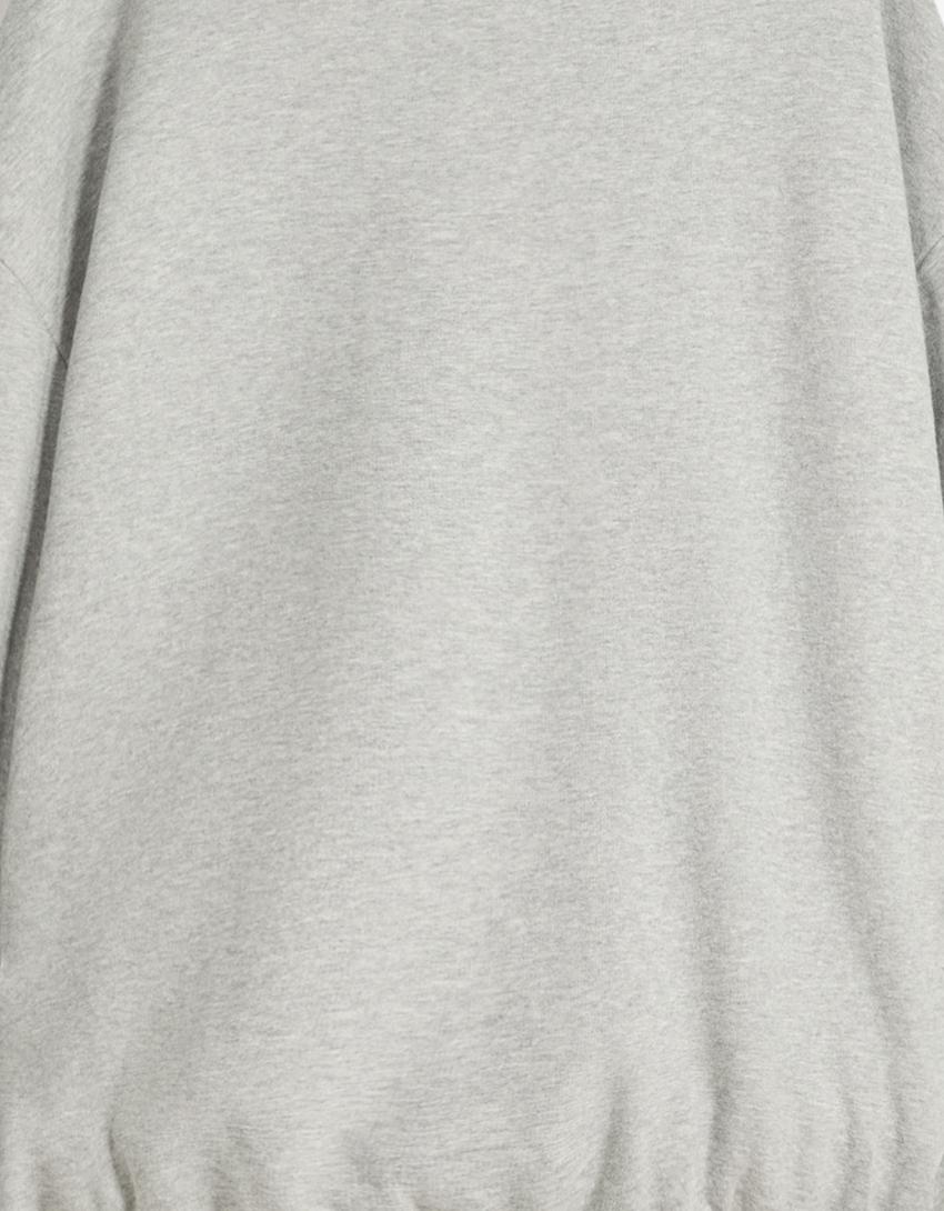 Sudadera oversize bolsillos-Gris