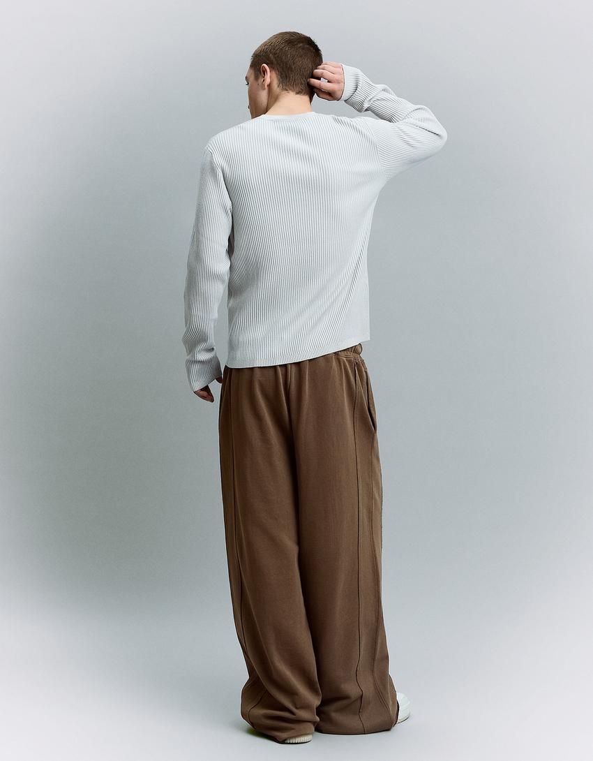 Super baggy trousers-Brown