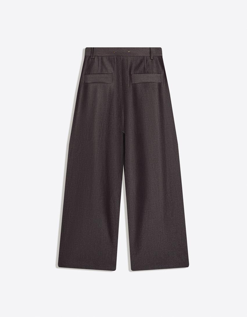Süper baggy fit pantolon-Koyu gri
