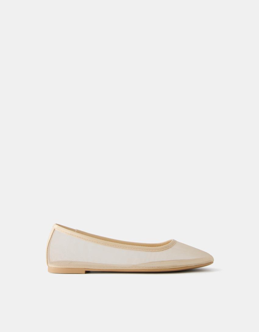 Ballerines plates mesh-Beige-6