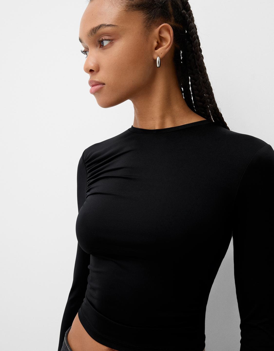 Confezione da 3 magliette a maniche lunghe da donna, con collo rotondo Confezione da 3 magliette a maniche lunghe da donna, con collo rotondo