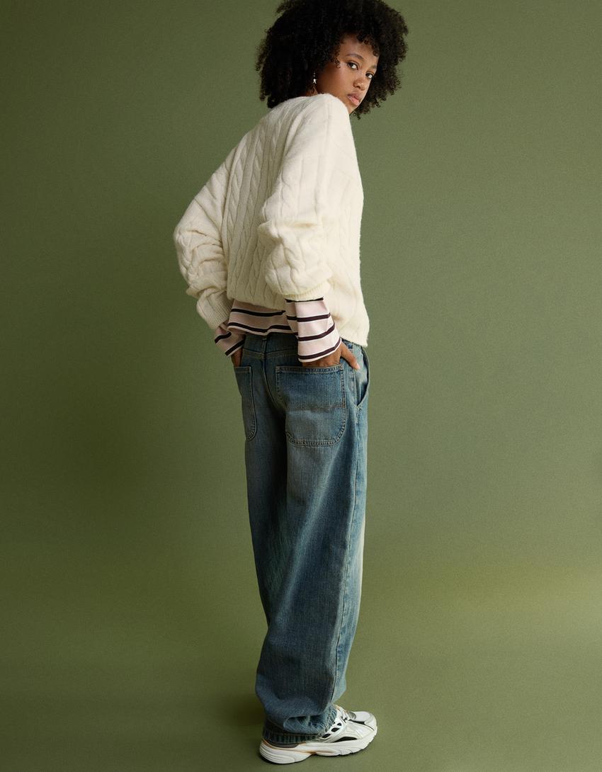 Jersey trenzado-Crudo