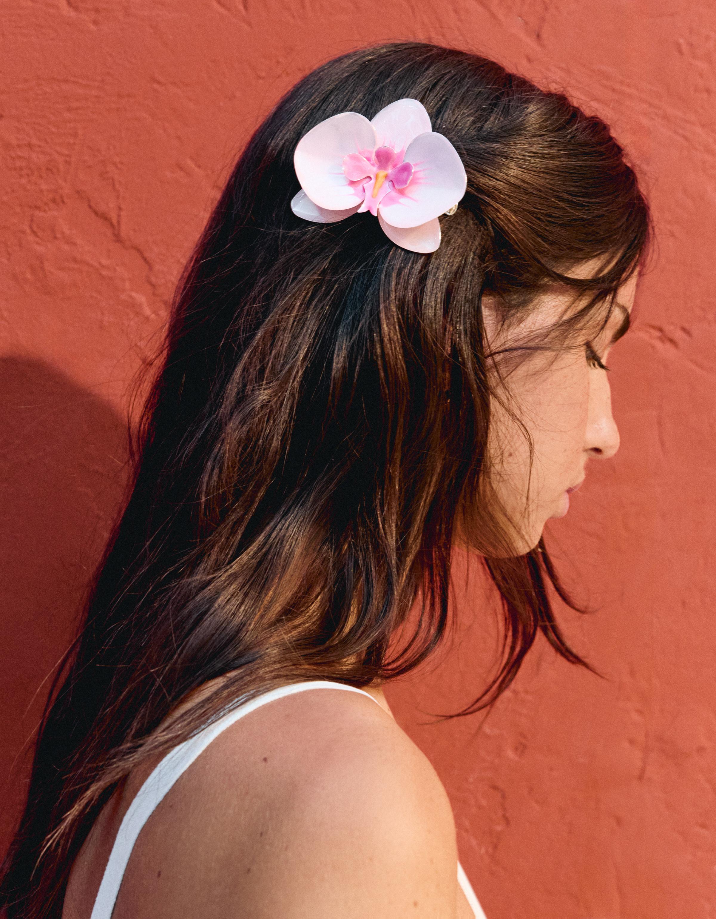 Bershka Haarspange Mit Blume Damen Rosa