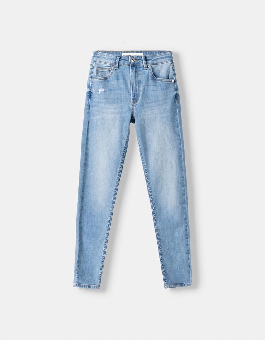 Low-waist skinny jeans-Light blue-4