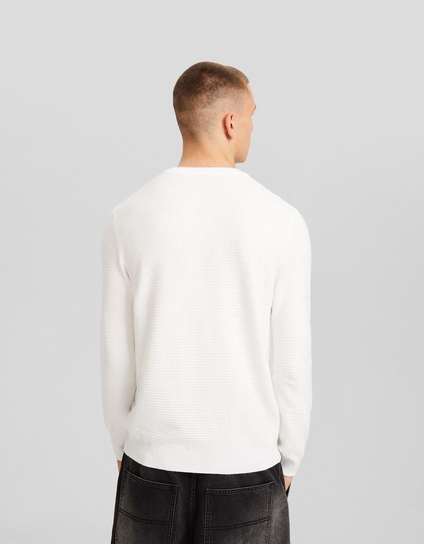 Pull texturé-Blanc-1