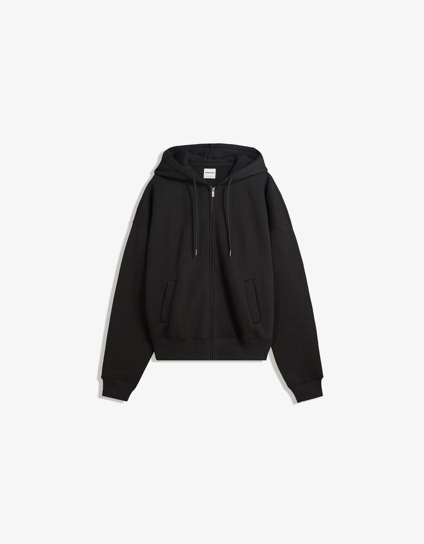 Zip-up hoodie-Black-5