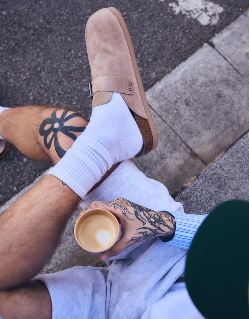 Mules avec boucle-Taupe