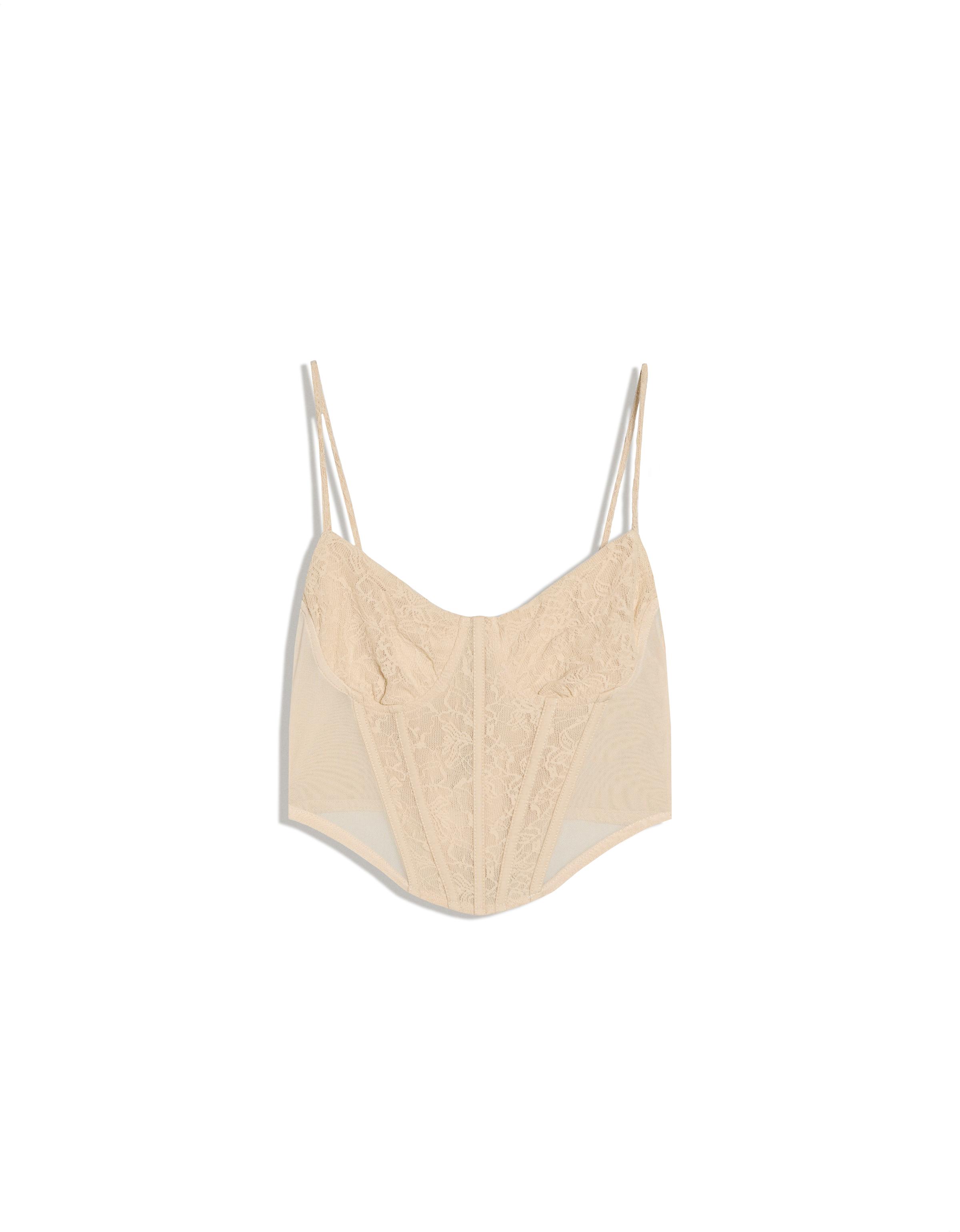 Lace corset camisole — Sand