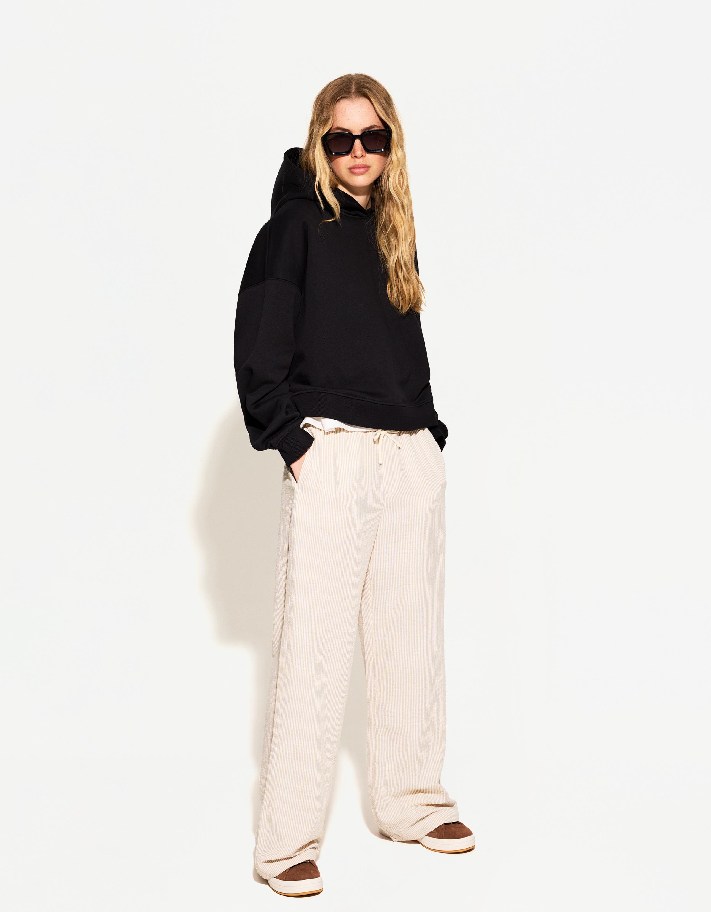 Bershka Rustikale Hose Damen L Sandfarbe