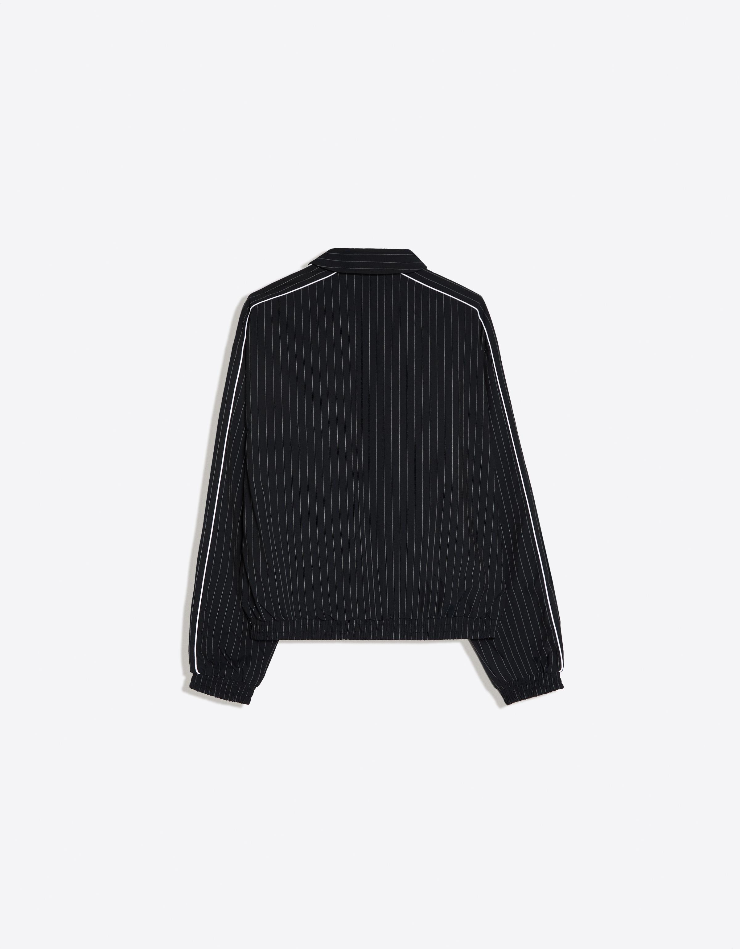 Pinstripe zip-up jacket — Navy