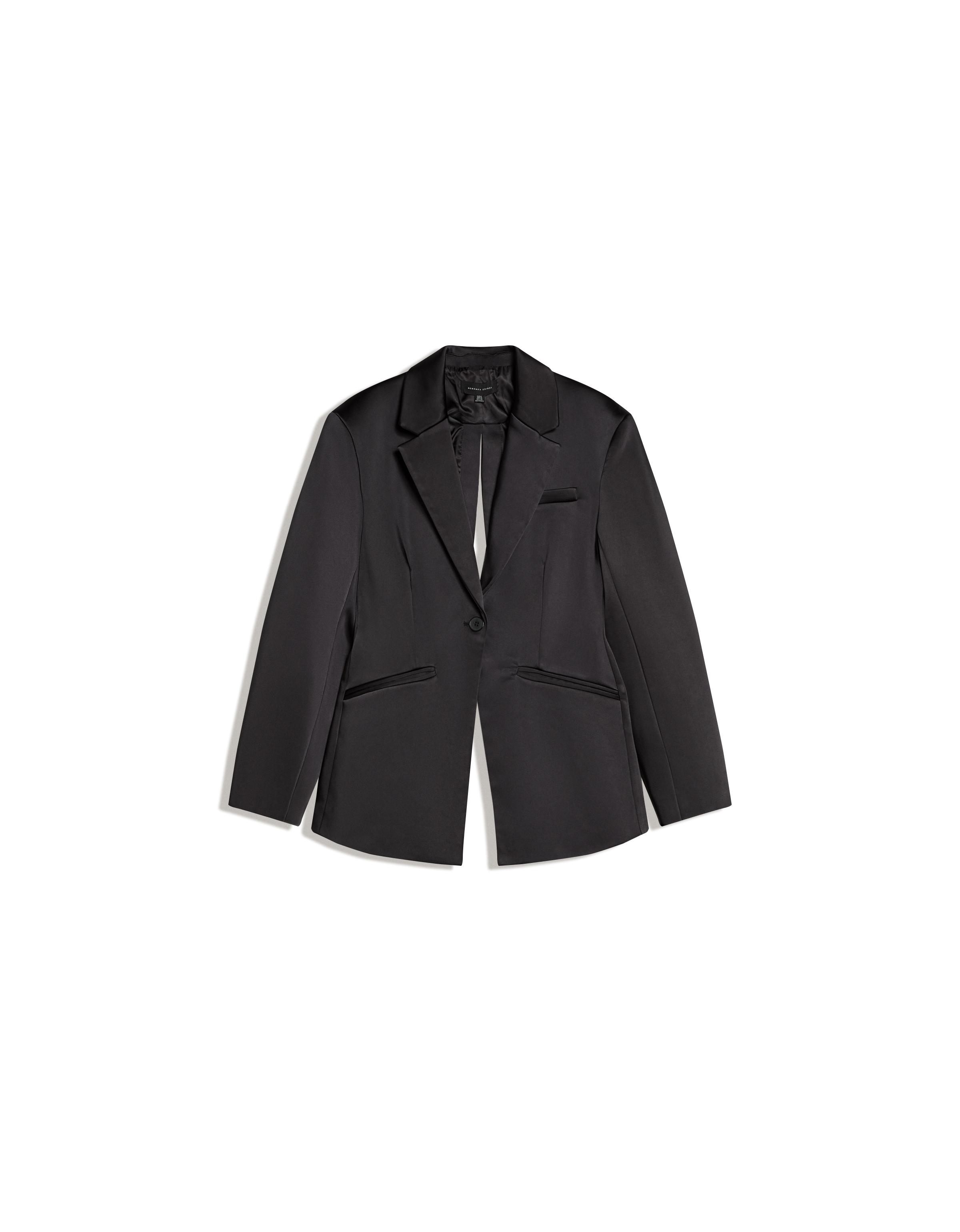 Fitted sateen blazer