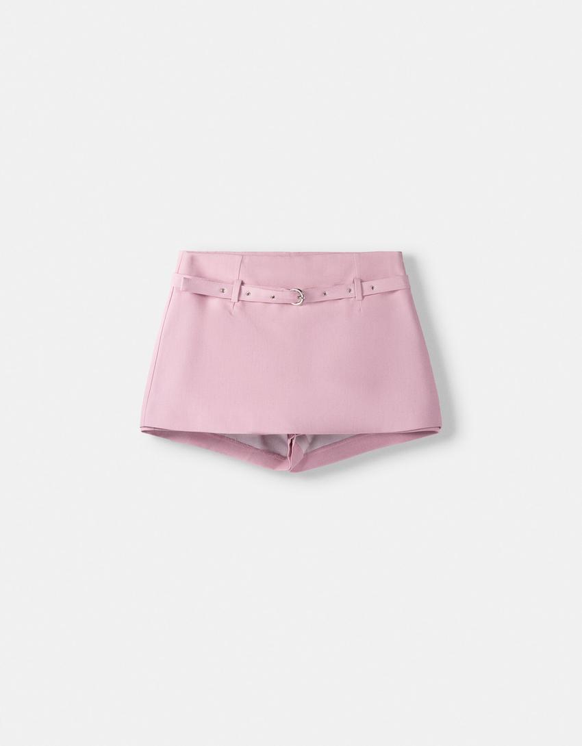 Mini skirt and blazer set-Pink-8