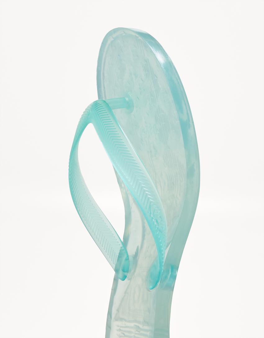Jelly sandalen met hak-Blauw-3