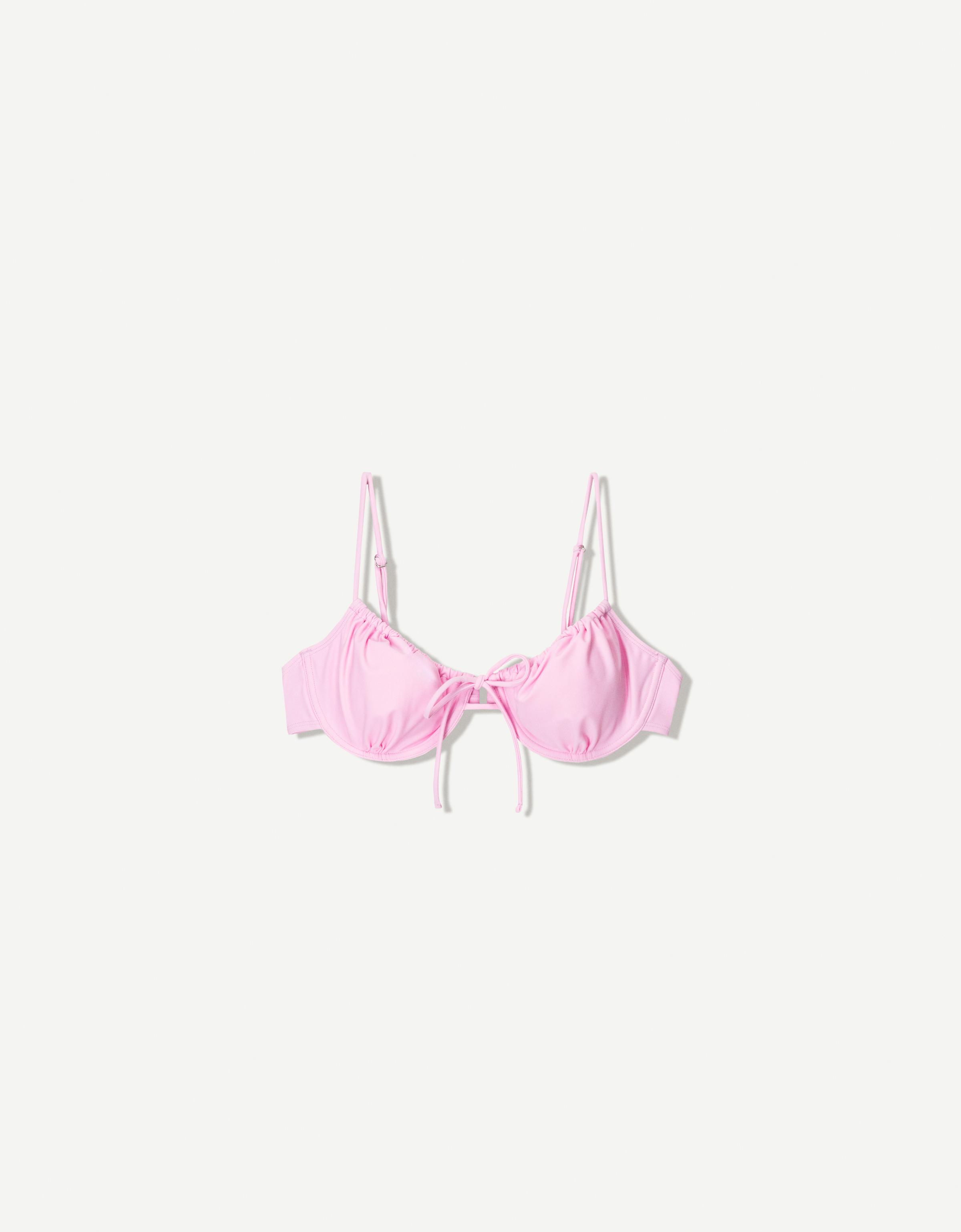 Bershka Bikinioberteil Mit Raffung Damen M Rosa