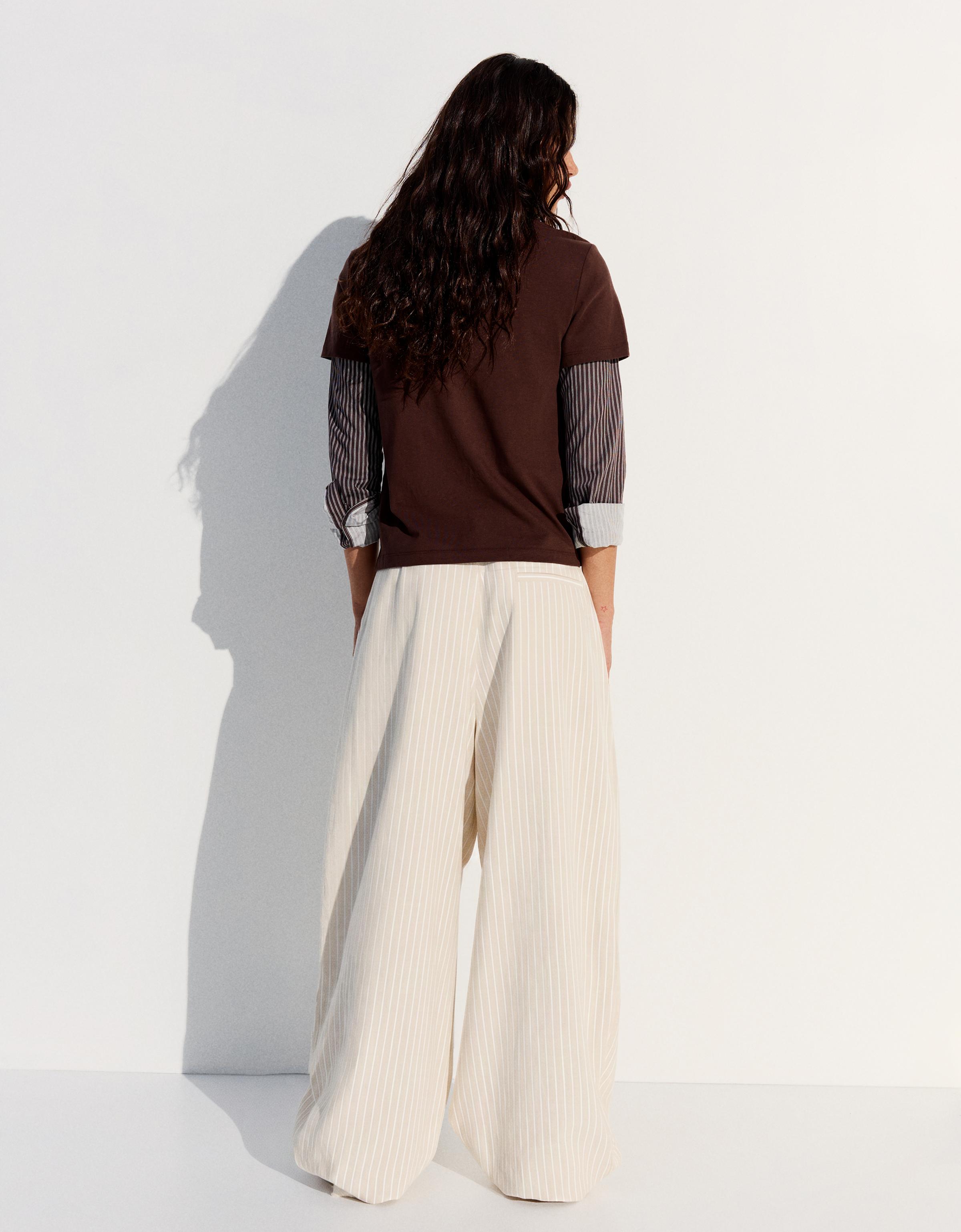 Bershka Super baggy fit pensli pantolon görsel 6
