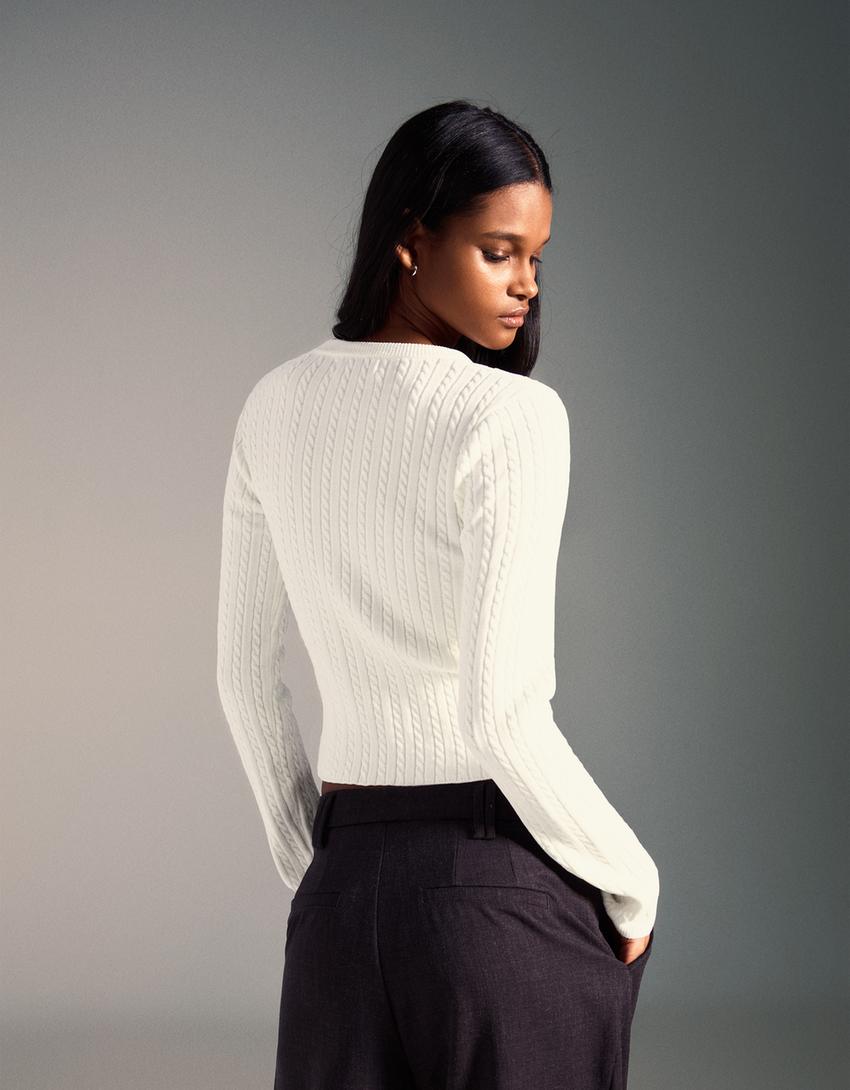 Braided chenille jumper-White