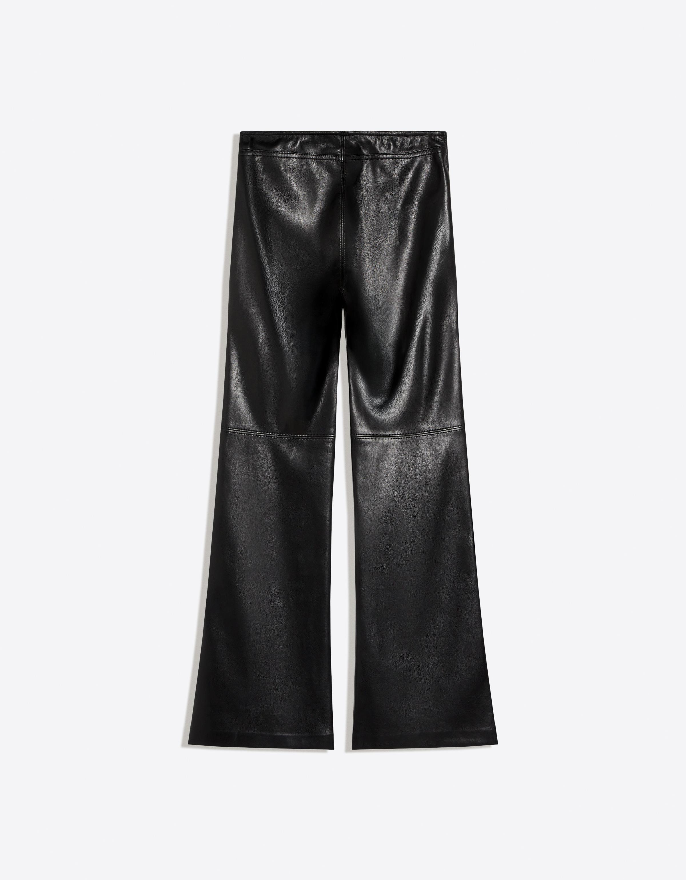 Bershka Düz bel suni deri slim fit pantolon görsel 2